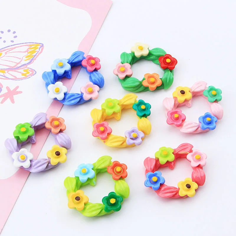 10pcs Mini Kawaii Cartoon Flower Wreath Resin Flat Back Cabochons Scrapbook Diy Party Hairpin Accessories Home Decoration Craft
10pcs Mini Kawaii Cartoon Flower Wreath Resin Flat Back Cabochons Scrapbook Diy Party Hairpin Accessories Home Decoration Craft