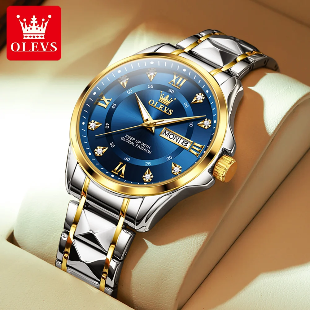 OLEVS 2906 Top Brand Men's Quartz Watch Business Luxury Classic Dual Calendar Waterproof Luminous Man Dress Wristwatch
OLEVS 2906 Top Brand Men's Quartz Watch Business Luxury Classic Dual Calendar Waterproof Luminous Man Dress Wristwatch