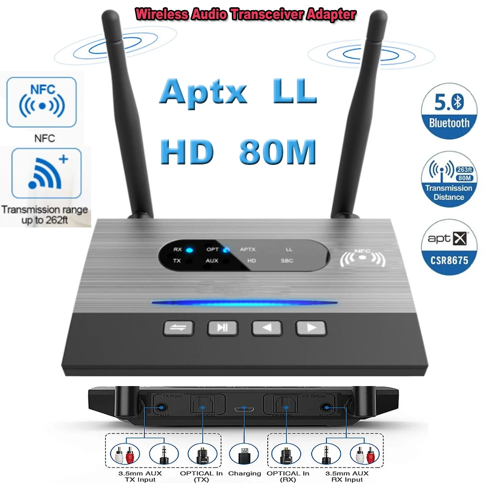 80M Bluetooth 5.0 Передатчик Приемник Aptx HD LL Беспроводной аудиоадаптер с низкой задержкой Разъем 3,5 мм AUX RCA для ПК ТВ Наушники
80M Bluetooth 5.0 Передатчик Приемник Aptx HD LL Беспроводной аудиоадаптер с низкой задержкой Разъем 3,5 мм AUX RCA для ПК ТВ Наушники