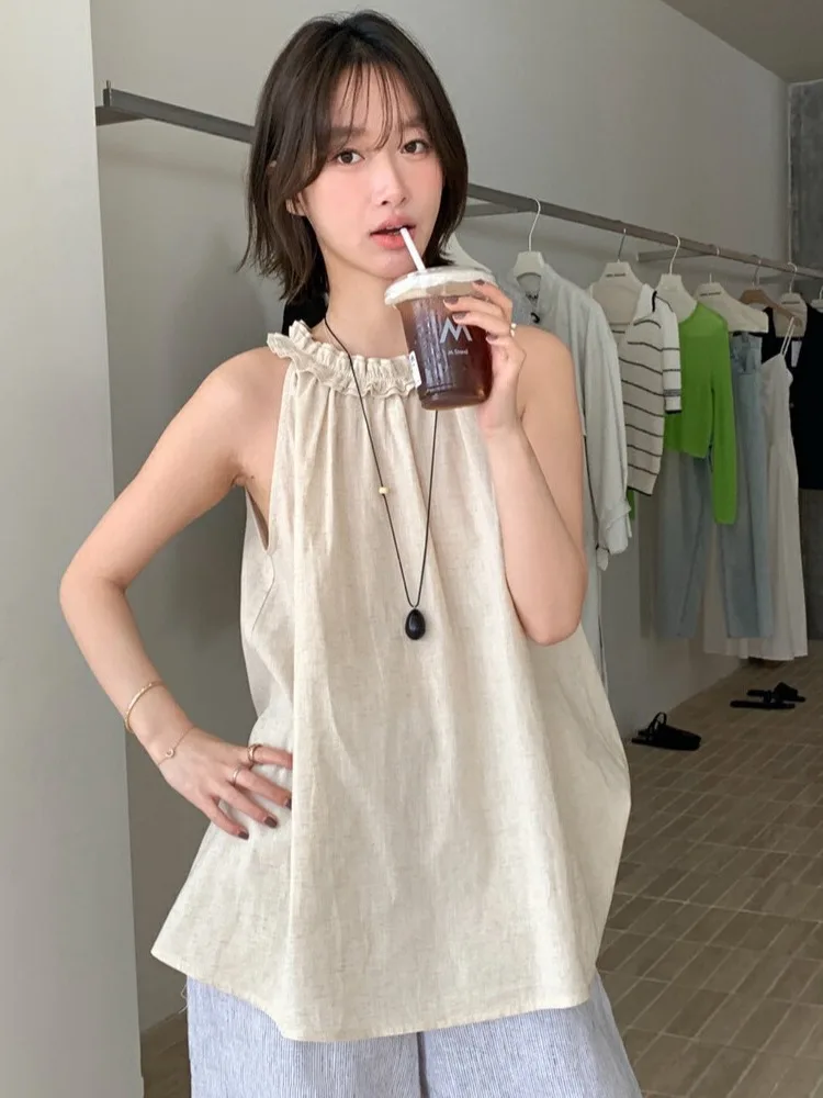 Korean Sle Summer New Arrival Women's Vest irt Floral Lace Ne Hanging Design Flax Material Commute Sle Regular Fit
Korean Sle Summer New Arrival Women's Vest irt Floral Lace Ne Hanging Design Flax Material Commute Sle Regular Fit