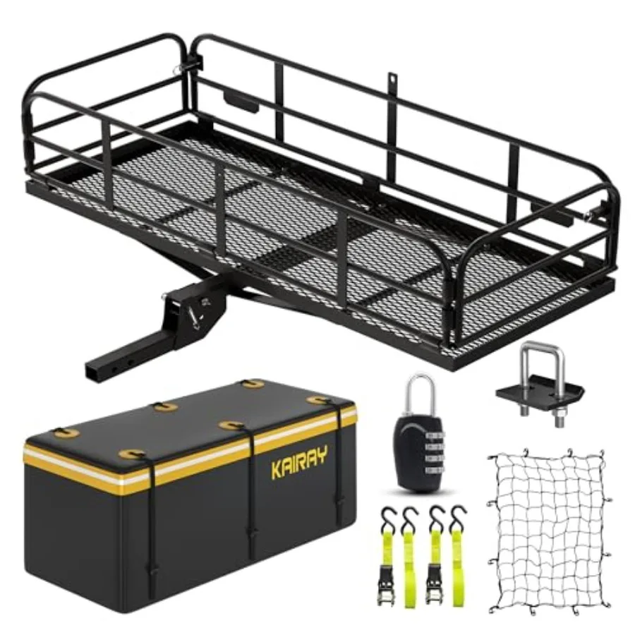 500 Lbs Heavy Duty Mount Carrier 60"x24"x14.4" Folding Rear Luggage Rack Fits 2" Receiver for Car SUV Camping Traveling with St
500 Lbs Heavy Duty Mount Carrier 60"x24"x14.4" Folding Rear Luggage Rack Fits 2" Receiver for Car SUV Camping Traveling with St