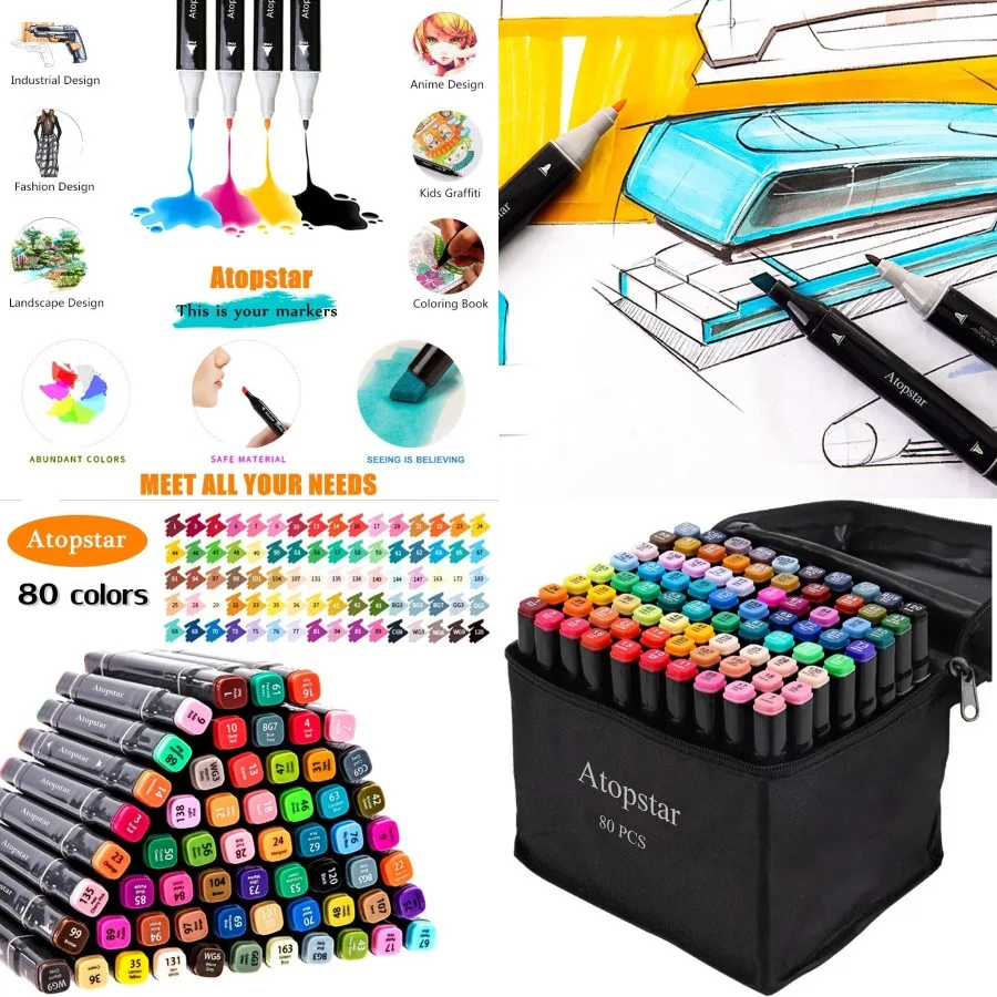 80 Colors Alcohol Markers for Artist Drawing and Coloring Art Supplies with Dual Tip Design Ideal for Boys Girls Students and A
80 Colors Alcohol Markers for Artist Drawing and Coloring Art Supplies with Dual Tip Design Ideal for Boys Girls Students and A