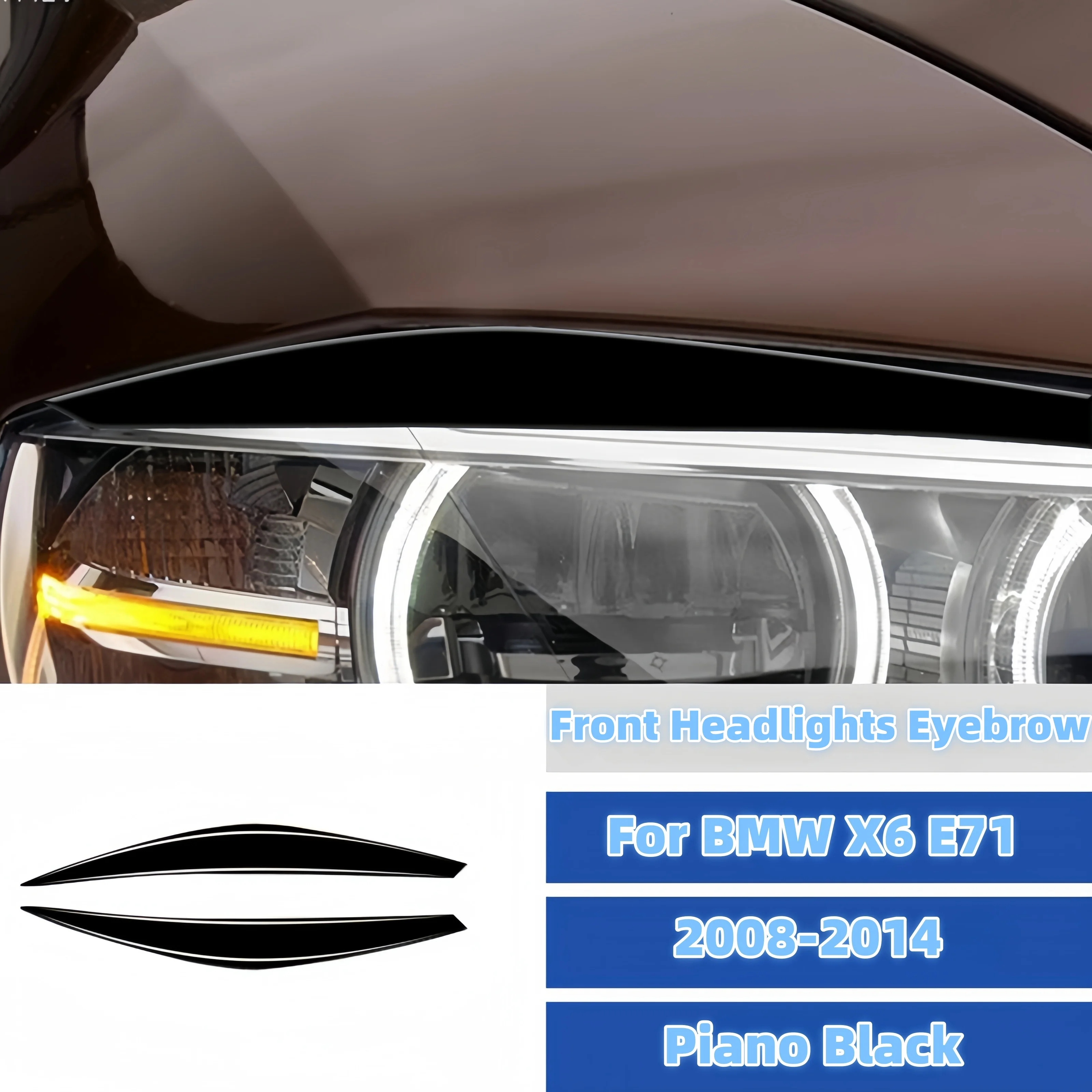 Для BMW X6 E71 2008-2014 2 шт. автомобильное фортепиано черные передние фары крышка для бровей и век защитная накладка наклейка Accessoire Voiture
Для BMW X6 E71 2008-2014 2 шт. автомобильное фортепиано черные передние фары крышка для бровей и век защитная накладка наклейка Accessoire Voiture