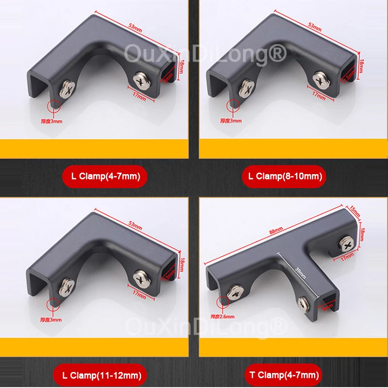 NEW 8PCS Aluminum Alloy Glass Clamps Shelves Holder Corner Brackets Fish Tank Clamps Shopping Showcase Cabinet Clamps for 4~12mm
NEW 8PCS Aluminum Alloy Glass Clamps Shelves Holder Corner Brackets Fish Tank Clamps Shopping Showcase Cabinet Clamps for 4~12mm