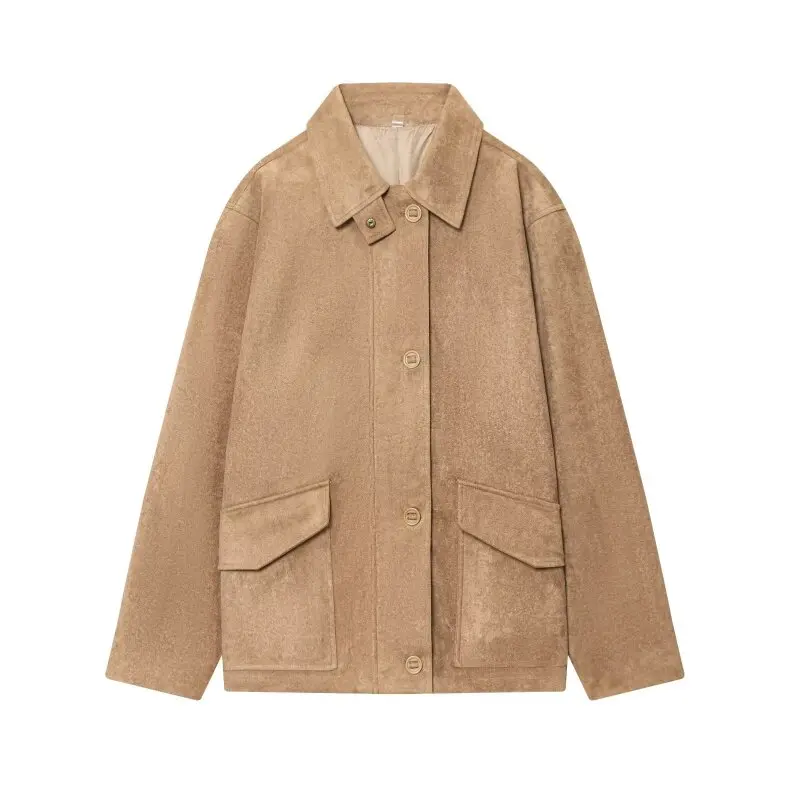 Women Turn-down Collar Jacket Warm Suede Texture PU Female Outerwear Fashion Tops Pocket Coat Simple Style Solid Color
Women Turn-down Collar Jacket Warm Suede Texture PU Female Outerwear Fashion Tops Pocket Coat Simple Style Solid Color