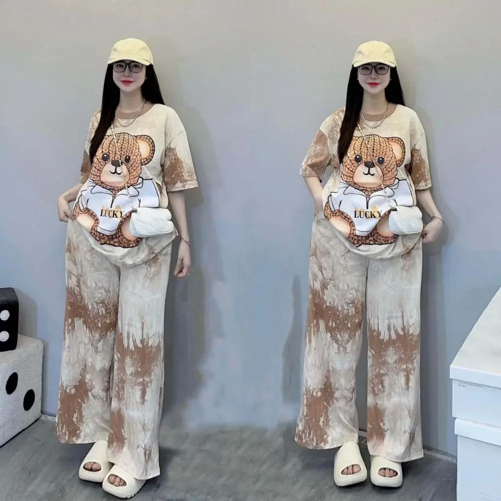 Fashion Bear Short Sleeve Pajamas Loose Oversized Two Pieces Nightwear Homewear Baggy Trousers Pajamas for Women Nightwear
Fashion Bear Short Sleeve Pajamas Loose Oversized Two Pieces Nightwear Homewear Baggy Trousers Pajamas for Women Nightwear
