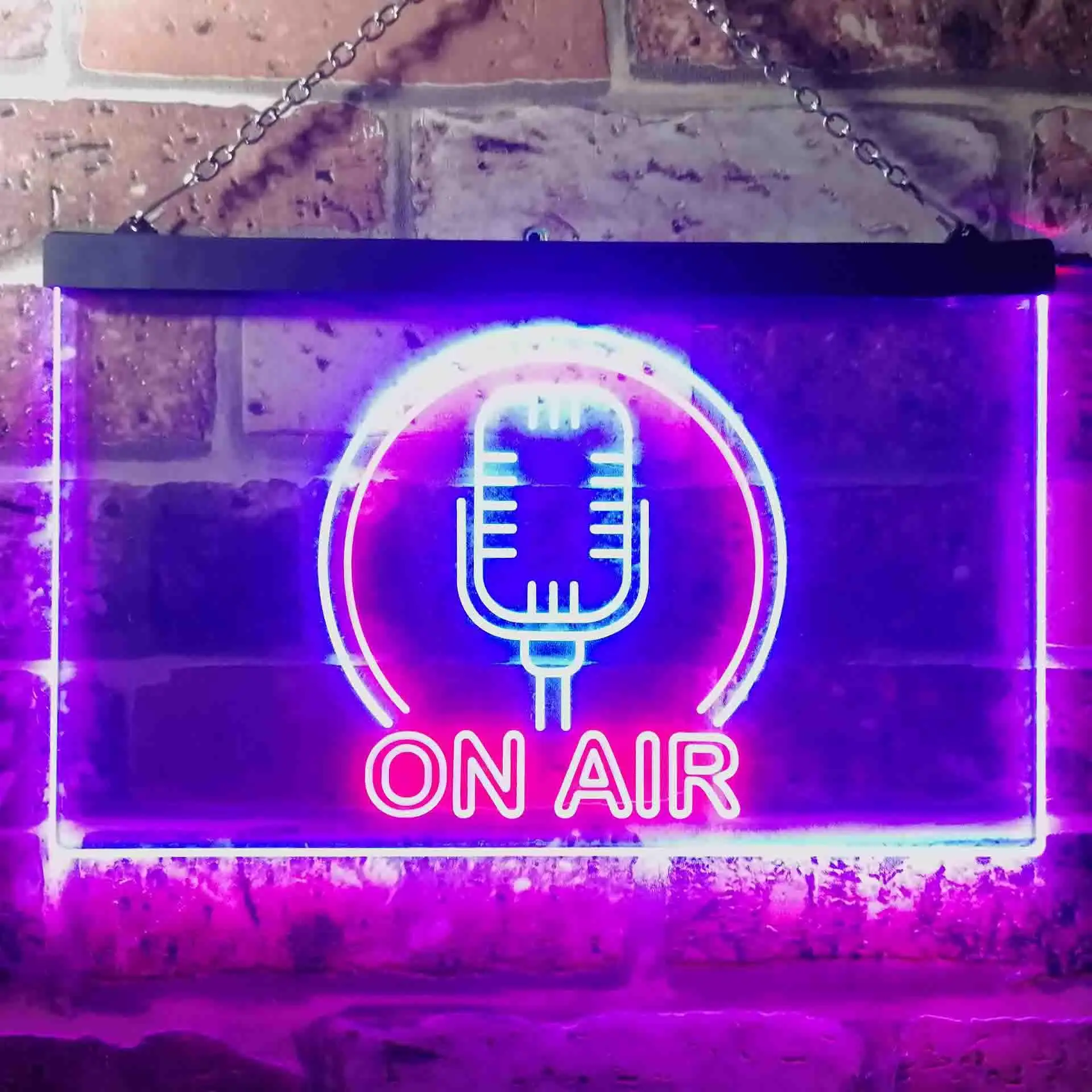 Двухцветная светодиодная неоновая вывеска On Air Microphone Studio st6-i3474
Двухцветная светодиодная неоновая вывеска On Air Microphone Studio st6-i3474