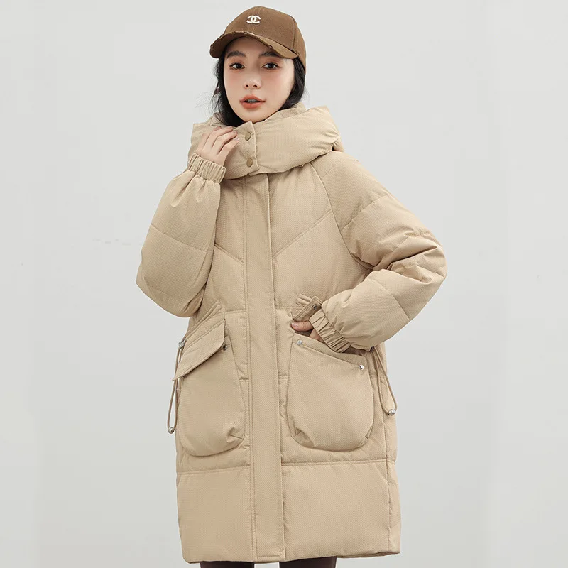 Spring and Autumn Winter Solid Color Thick Medium Long Sleeve Loose Hooded Cotton Jacket Coat for Women
Spring and Autumn Winter Solid Color Thick Medium Long Sleeve Loose Hooded Cotton Jacket Coat for Women