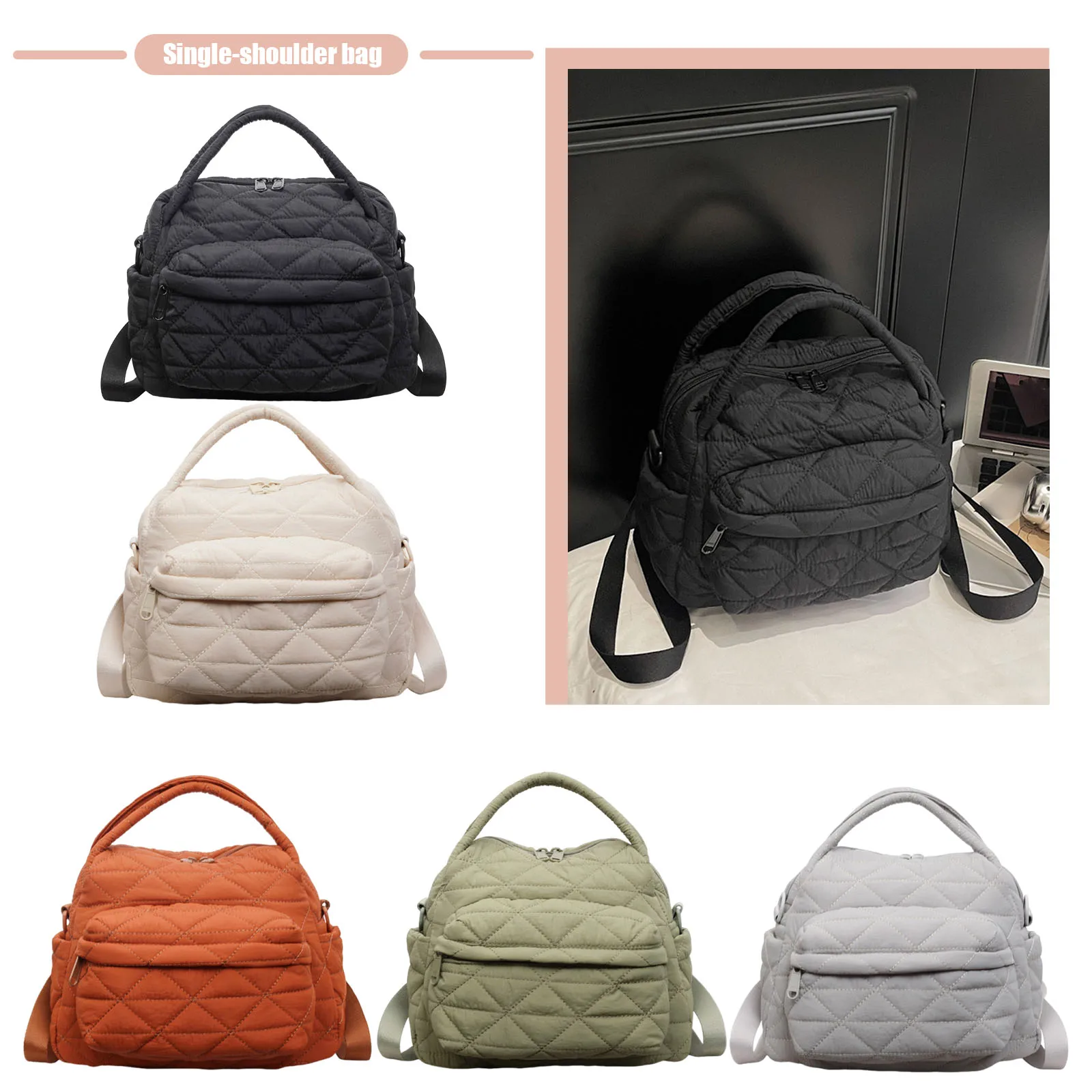 Women Nylon Quilted Backpack with Adjustable Strap Shoulder Bag for Work Shopping Travel Daily
Women Nylon Quilted Backpack with Adjustable Strap Shoulder Bag for Work Shopping Travel Daily