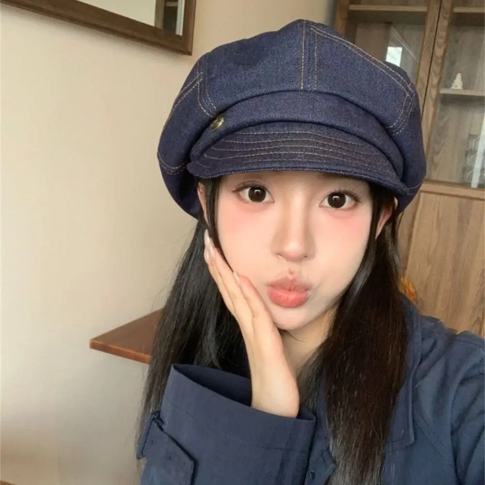 Vintage Korean Denim Beret Versatile Newsboy Octagonal Hats Spring Autumn Casual Painter Hat Streetwear
Vintage Korean Denim Beret Versatile Newsboy Octagonal Hats Spring Autumn Casual Painter Hat Streetwear