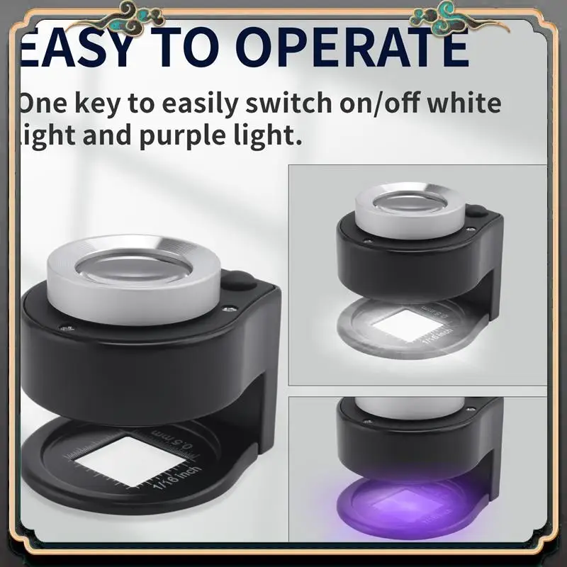 ASMA-30X Loupe Magnifier With 6 LED Lights, Rechargeable Portable Desktop Metal Jewelers Loupe, Magnifying Glass With Light
ASMA-30X Loupe Magnifier With 6 LED Lights, Rechargeable Portable Desktop Metal Jewelers Loupe, Magnifying Glass With Light