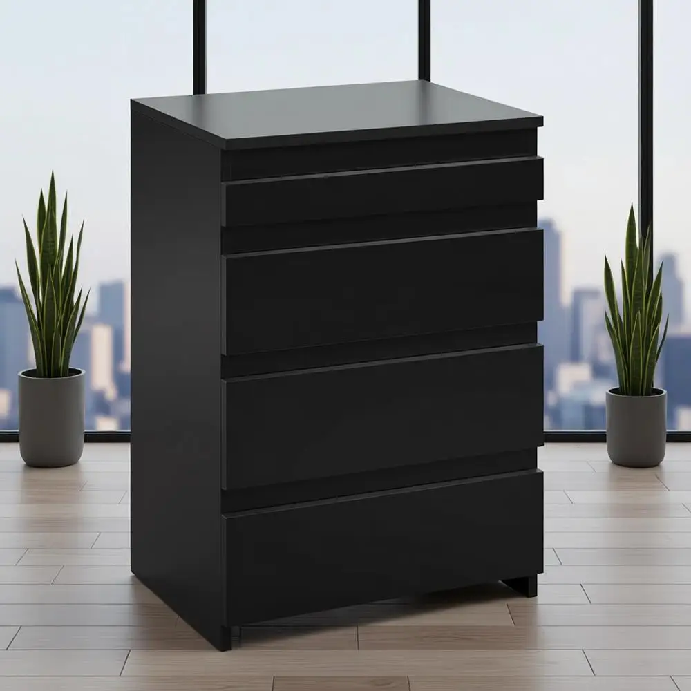 Sturdy 3-Drawer Wood Nightstand with Storage and Easy Assembly, Black for Bedroom
Sturdy 3-Drawer Wood Nightstand with Storage and Easy Assembly, Black for Bedroom