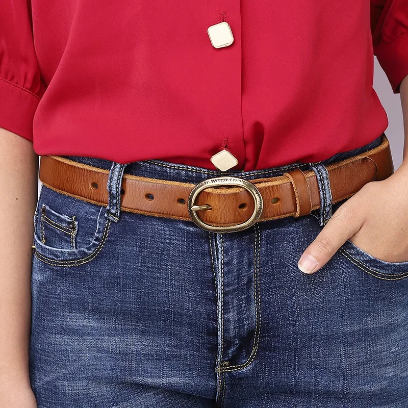 2.6CM Wide Thickened Belt for Women First Layer Leather Retro Brass Buckle Belt Fashion Versatile Genuine Leather Jeans Belt
2.6CM Wide Thickened Belt for Women First Layer Leather Retro Brass Buckle Belt Fashion Versatile Genuine Leather Jeans Belt