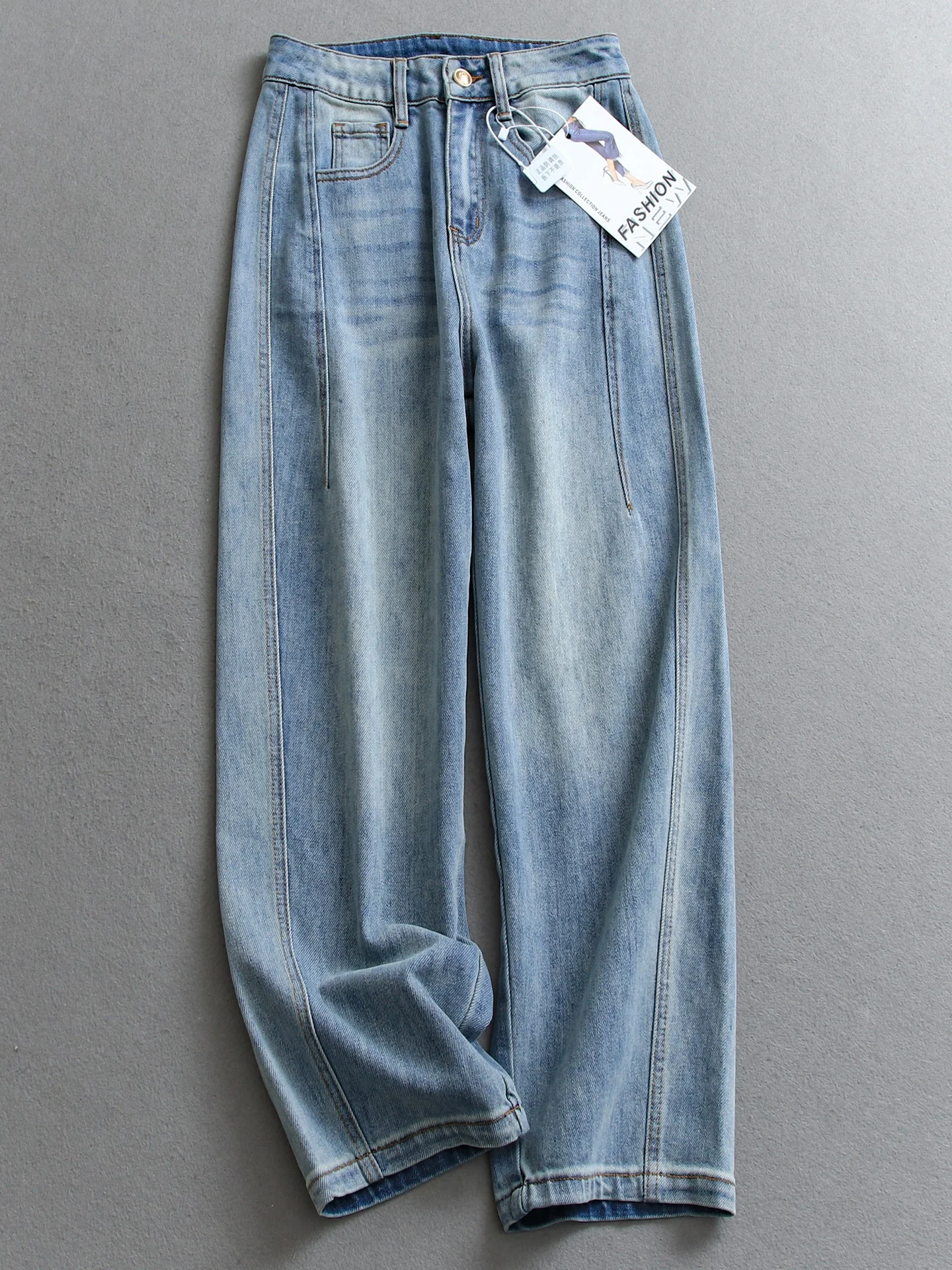 Retro High Waist Blue Washed Slimming Knife Pants Lengthening Leg Effect Women's Denim Jeans Versatile Banana Pants W569
Retro High Waist Blue Washed Slimming Knife Pants Lengthening Leg Effect Women's Denim Jeans Versatile Banana Pants W569