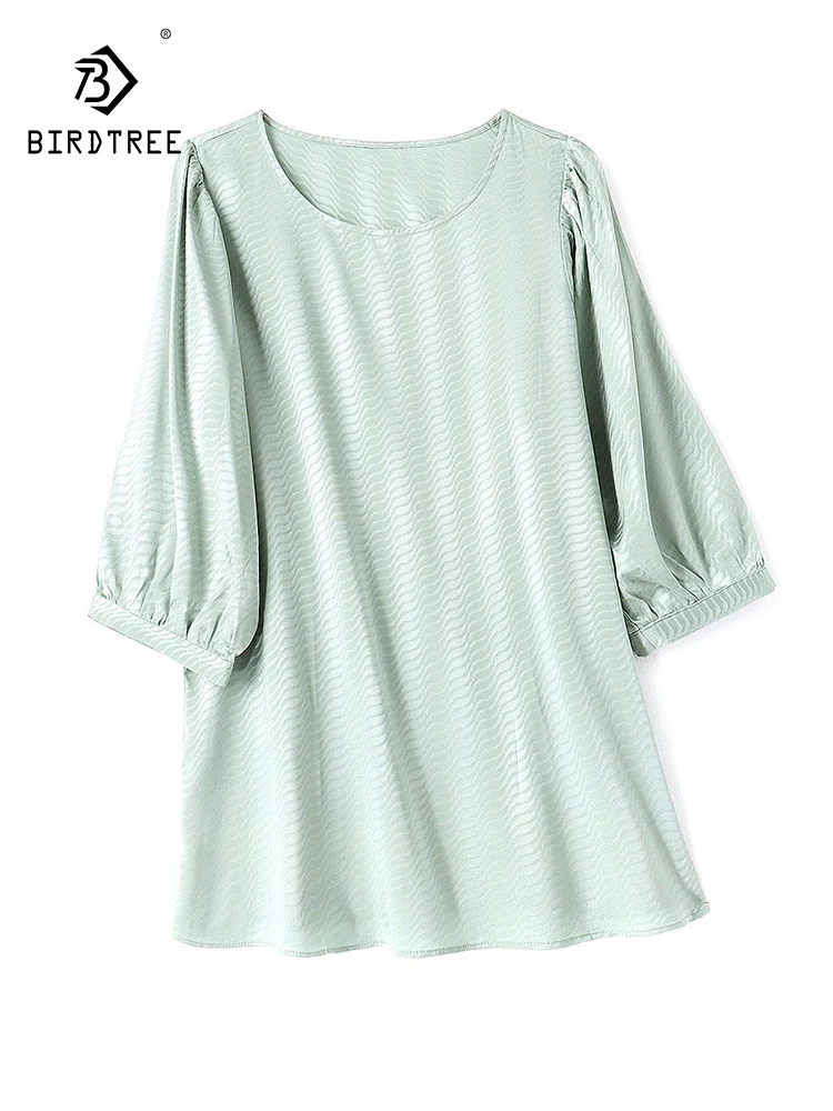 BirdTree-Silk Spandex Elegant T-Shirt, Lantern Sleeve Ripple Pattern, Women Simplicity Chic Loose Tops, 2026 Summer New T64831CC
BirdTree-Silk Spandex Elegant T-Shirt, Lantern Sleeve Ripple Pattern, Women Simplicity Chic Loose Tops, 2026 Summer New T64831CC
