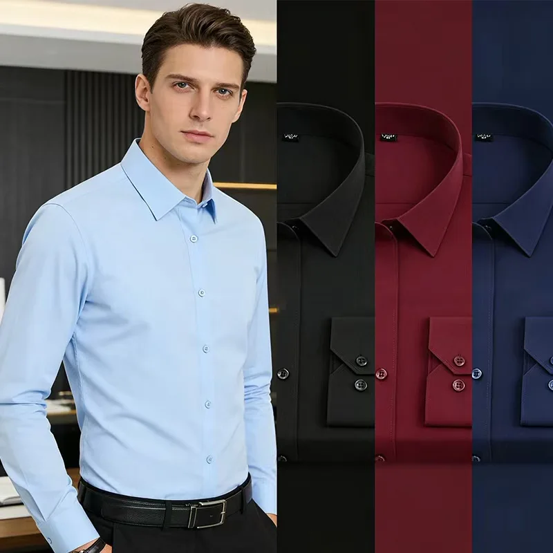 Anti-Wrinkle Men Solid Long Sleeve Business Formal Classic Solid Shirts Single Pocket Workwear Fashion Casual No Ironing Blouses
Anti-Wrinkle Men Solid Long Sleeve Business Formal Classic Solid Shirts Single Pocket Workwear Fashion Casual No Ironing Blouses