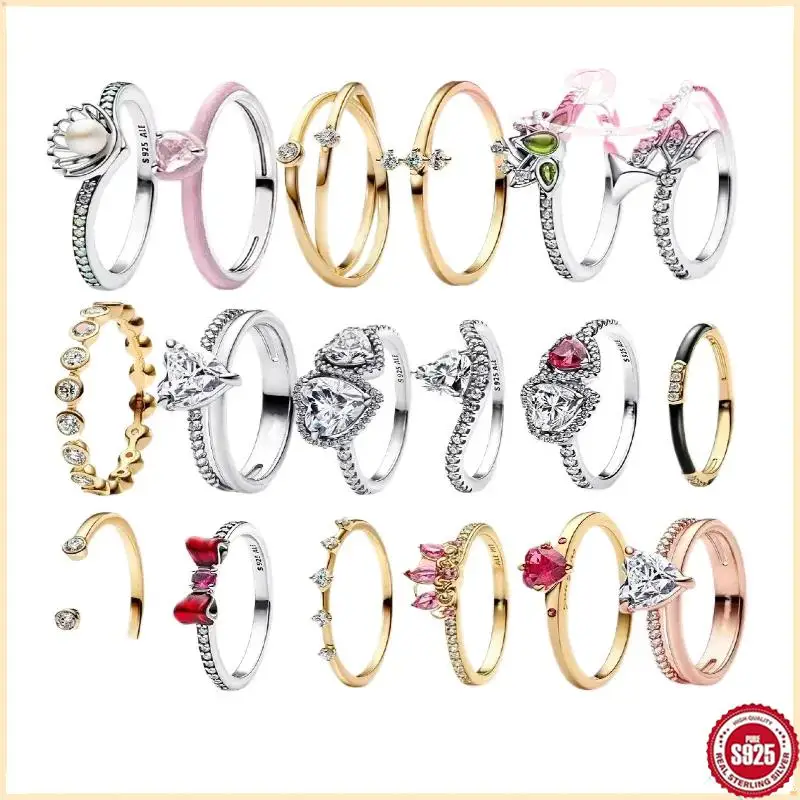 2025 New S925 High Quality New Sparkling Double Heart Pink Bow Ring Suitable For Original Wedding Gift Valentine's Day Gifts
2025 New S925 High Quality New Sparkling Double Heart Pink Bow Ring Suitable For Original Wedding Gift Valentine's Day Gifts