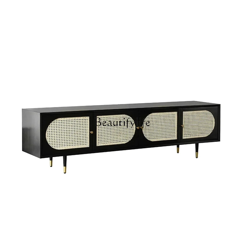 Nordic solid wood TV cabinet living room rattan TV cabinet retro light luxury
Nordic solid wood TV cabinet living room rattan TV cabinet retro light luxury