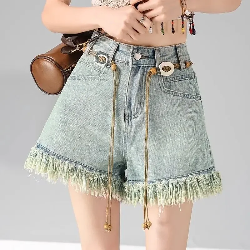 Denim Shorts for Women Fringe Baggy Wide High Waist Short Jean Pants Woman Outfits Outdoor Youthful Comfy Harajuku Fashion Y2k
Denim Shorts for Women Fringe Baggy Wide High Waist Short Jean Pants Woman Outfits Outdoor Youthful Comfy Harajuku Fashion Y2k