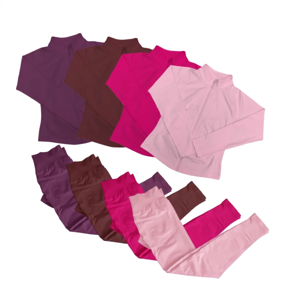 2 Piece Yoga Set Fitness Suit jacket and leggings Zipper Long Sleeved Jacket High Waisted Leggings Breathable Quick Drying Sets
2 Piece Yoga Set Fitness Suit jacket and leggings Zipper Long Sleeved Jacket High Waisted Leggings Breathable Quick Drying Sets