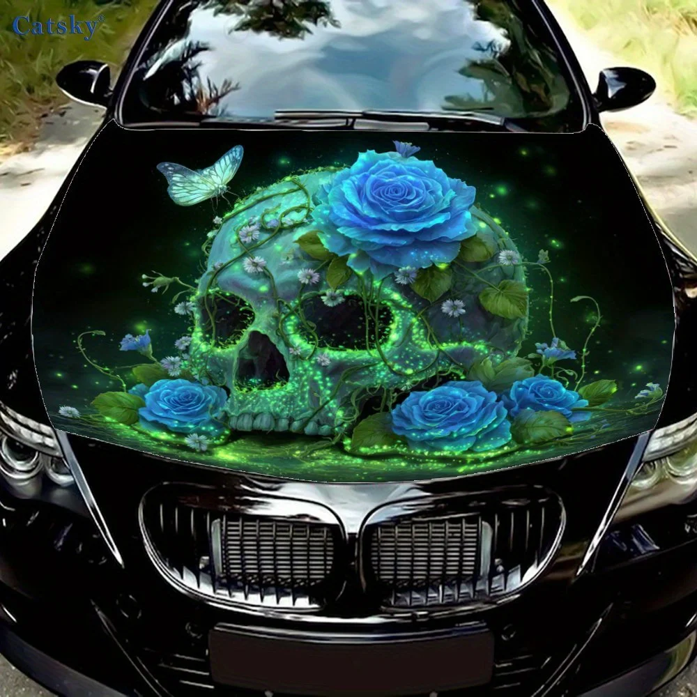 Skull & Blue Roses,Car Hood Decal, Self-Adhesive Waterproof PVC Car hood Sticker,Car Decoration Scratch Resistant Sticker Protec
Skull & Blue Roses,Car Hood Decal, Self-Adhesive Waterproof PVC Car hood Sticker,Car Decoration Scratch Resistant Sticker Protec