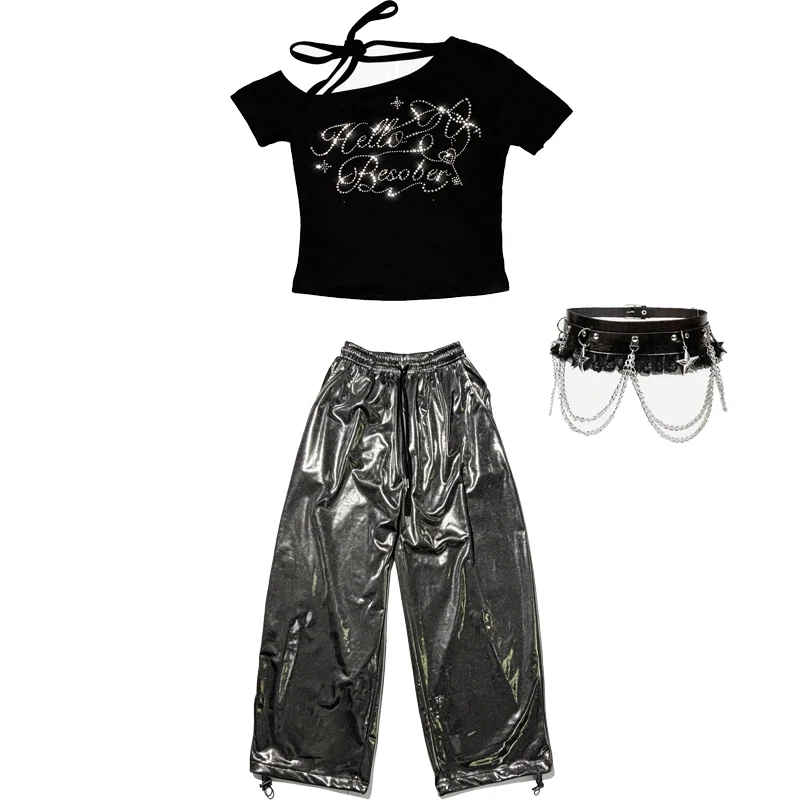 2026 New Jazz Dance Costumes For Girls Group Crop Tops Loose Pants Streetwear Children Modern Hiphop Dance Rave Clothes DQS23303
2026 New Jazz Dance Costumes For Girls Group Crop Tops Loose Pants Streetwear Children Modern Hiphop Dance Rave Clothes DQS23303