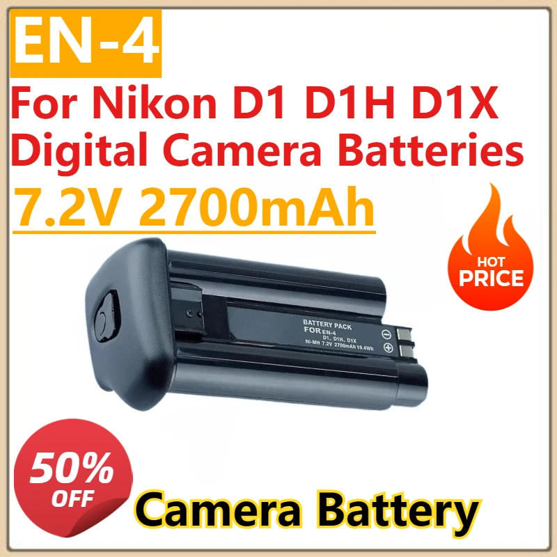 High Quality Brand New 7.2V 2700mah EN-4 EN 4 EN4 Battery for Nikon D1 D1H D1X Digital Camera Batteries
High Quality Brand New 7.2V 2700mah EN-4 EN 4 EN4 Battery for Nikon D1 D1H D1X Digital Camera Batteries