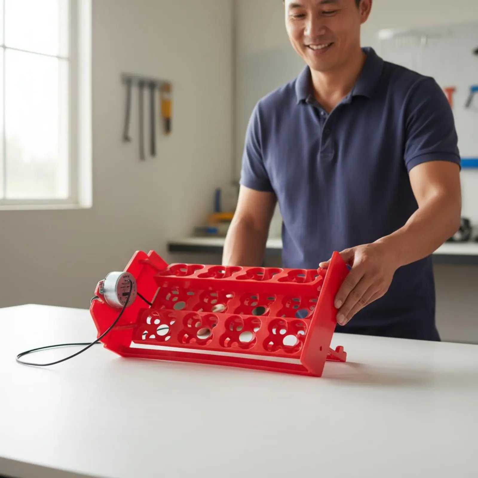 Hatching Single-Unit Ovum Tray with Engine Low Noise Automatic Ovum Turner Tray Avian Supply Breathable Design Portable
Hatching Single-Unit Ovum Tray with Engine Low Noise Automatic Ovum Turner Tray Avian Supply Breathable Design Portable