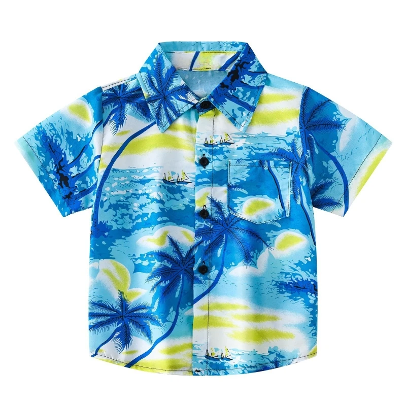 Junior Boys Clothing Boy Child Shirt Beach Holiday Tops Summer Short Sleeve Lapel Kids Clothes Coconut Tree 3D Print Girl Blouse
Junior Boys Clothing Boy Child Shirt Beach Holiday Tops Summer Short Sleeve Lapel Kids Clothes Coconut Tree 3D Print Girl Blouse