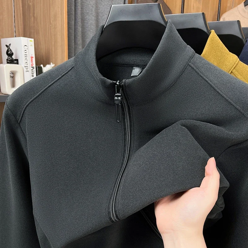 Original Brand Men's Stand Up Collar Velvet Zipper Coat Autumn New Solid Color Thickened Hoodie Fashion Casual Commute Men'swear
Original Brand Men's Stand Up Collar Velvet Zipper Coat Autumn New Solid Color Thickened Hoodie Fashion Casual Commute Men'swear