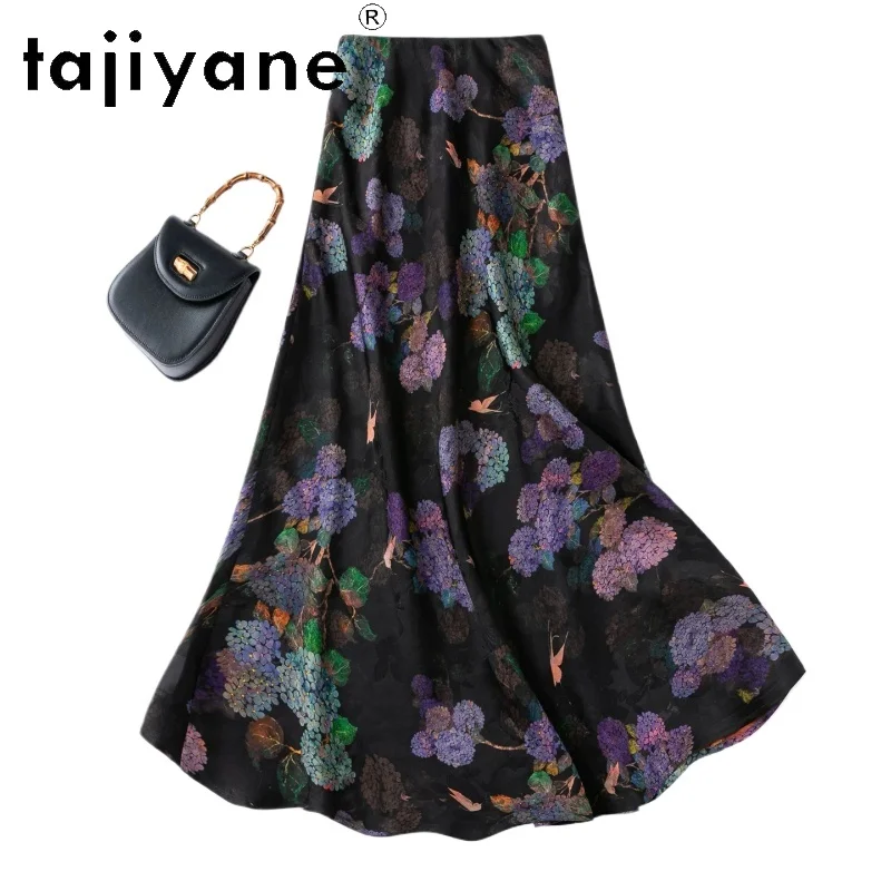 TAJIYANE 100% Mulberry Silk Women's Skirts Xiangyun Sha Long Skirt Black Hydrangea Mermaid Skirts 2026 Summer Woman Clothes юбка
TAJIYANE 100% Mulberry Silk Women's Skirts Xiangyun Sha Long Skirt Black Hydrangea Mermaid Skirts 2026 Summer Woman Clothes юбка