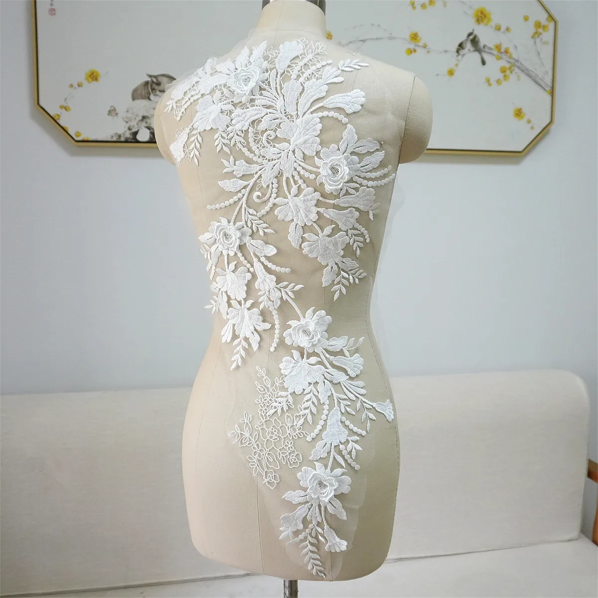 Bridal Thick Lace Fabric with Floral DIY Embroidered Back Decor Appliqued Wedding Dresses Accessories
Bridal Thick Lace Fabric with Floral DIY Embroidered Back Decor Appliqued Wedding Dresses Accessories