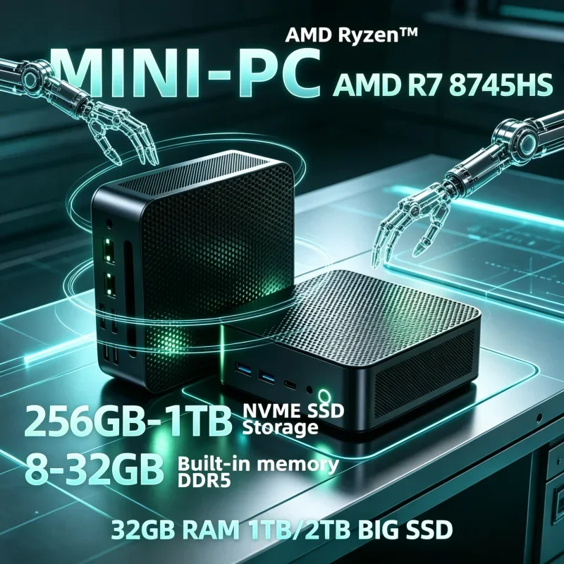 Multi-port Mini Server Computer R7 8745HS Dual DDR5 Dual 2.5G LAN NVMe HD DP Type-C Multi Monitor Win11 Desktop
Multi-port Mini Server Computer R7 8745HS Dual DDR5 Dual 2.5G LAN NVMe HD DP Type-C Multi Monitor Win11 Desktop