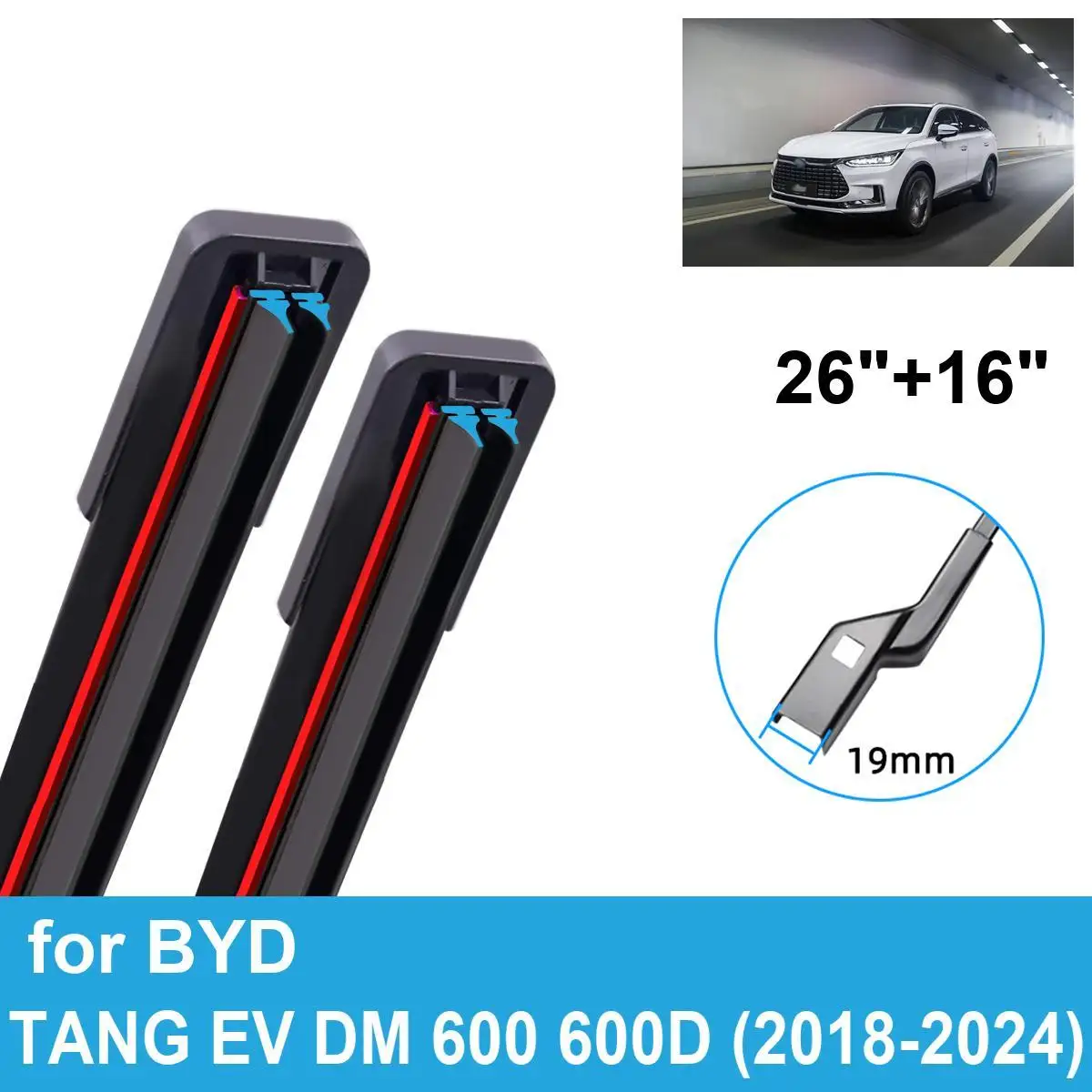 Car Wiper for BYD TANG EV DM 600 600D 2018-2024 26" + 16" Front Rear Wiper Blades Brushes Cutter Accessories 2022 2023 2024
Car Wiper for BYD TANG EV DM 600 600D 2018-2024 26" + 16" Front Rear Wiper Blades Brushes Cutter Accessories 2022 2023 2024