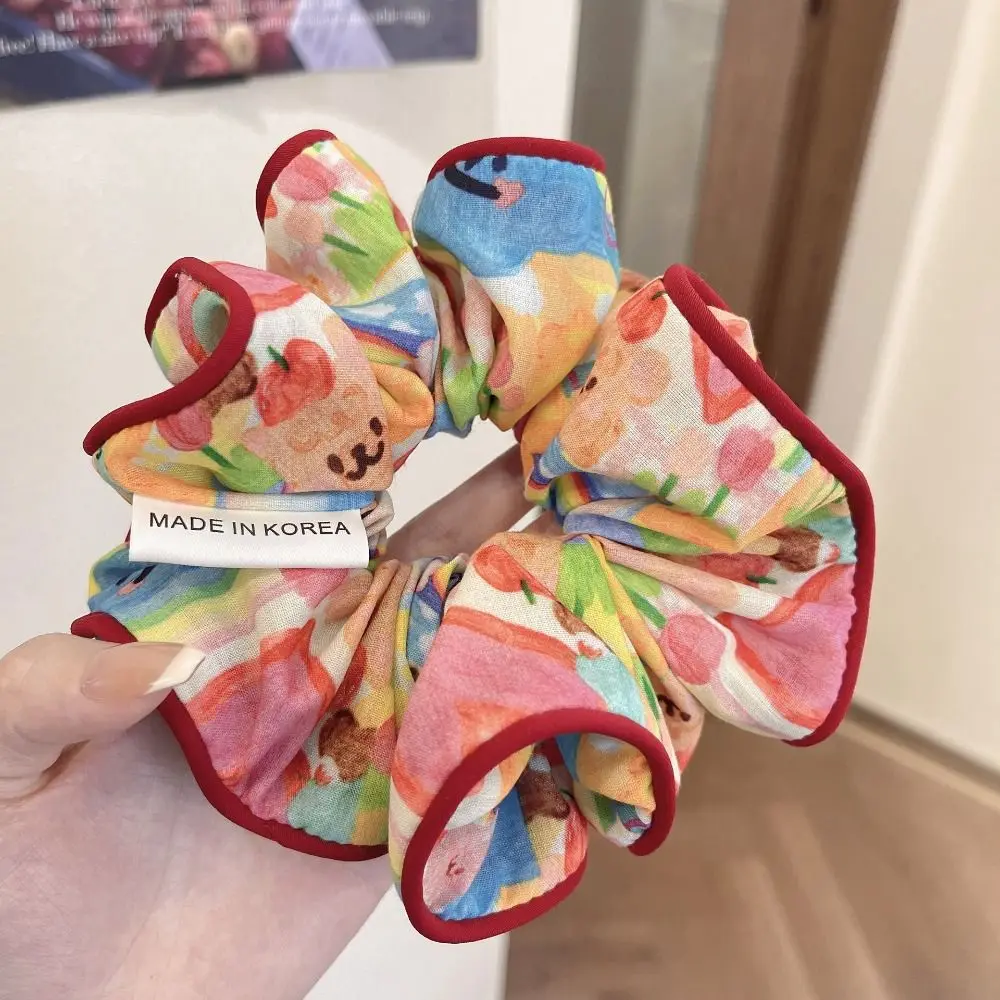 Vintage Korean Style Sweet Scrunchies Headwear Rubber Band Printing Hair Rope Colorful Hair Tie Bear Ponytail Holder Headdress
Vintage Korean Style Sweet Scrunchies Headwear Rubber Band Printing Hair Rope Colorful Hair Tie Bear Ponytail Holder Headdress