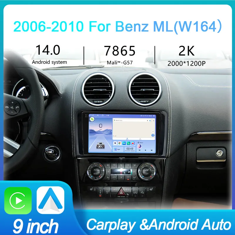 MeiHua For 2006-2010 Mercedes Benz ML W164 9-inch Android 14 Car Radio Multimedia Video Player CarPlay Auto GPS Navigation
MeiHua For 2006-2010 Mercedes Benz ML W164 9-inch Android 14 Car Radio Multimedia Video Player CarPlay Auto GPS Navigation
