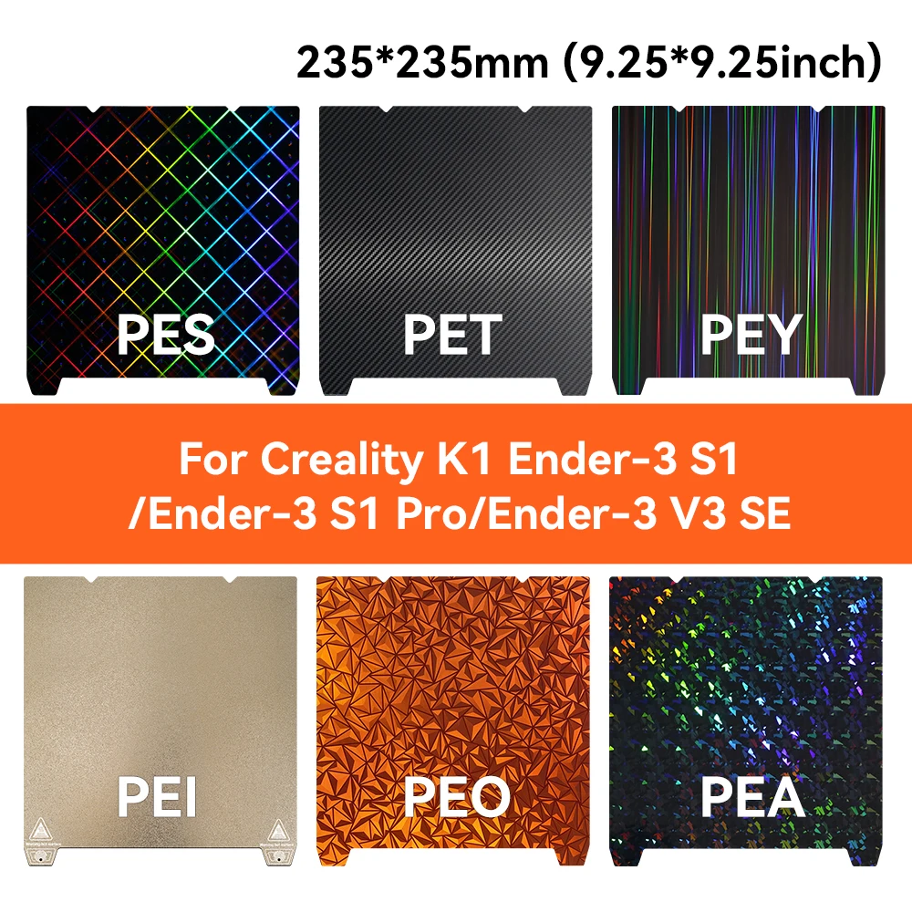 Нагревательная кровать 235x235 мм для пластины Creality K1 PEI PEO PEY PEH PEK, сборная пластина для Ender 3 V3 SE, текстура Pei, пружинная сталь, гладкий лист
Нагревательная кровать 235x235 мм для пластины Creality K1 PEI PEO PEY PEH PEK, сборная пластина для Ender 3 V3 SE, текстура Pei, пружинная сталь, гладкий лист