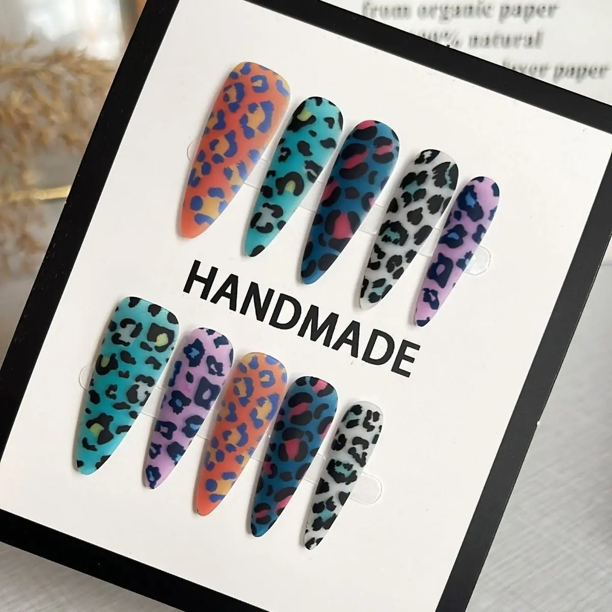 New Leopard Printing Fake Nails Green Coffee Colorful Wearing Nails Art Fashion Niche Long Press on Nails Long Personality
New Leopard Printing Fake Nails Green Coffee Colorful Wearing Nails Art Fashion Niche Long Press on Nails Long Personality