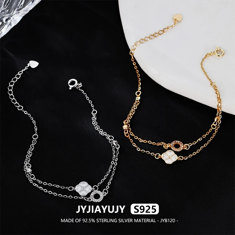 JYJIAYUJY 100% Whole Original Sterling Silver S925 Bracelet In Stock 8MM Clover Double-layer Fashion Jewelry Gift Daily JYB120
JYJIAYUJY 100% Whole Original Sterling Silver S925 Bracelet In Stock 8MM Clover Double-layer Fashion Jewelry Gift Daily JYB120