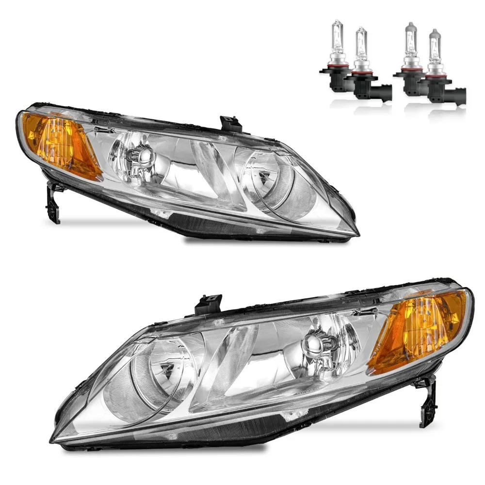 For 2006-2011 Honda Civic Sedan 4Dr Chrome Amber Corner Headlights Pair W/Bulbs
For 2006-2011 Honda Civic Sedan 4Dr Chrome Amber Corner Headlights Pair W/Bulbs