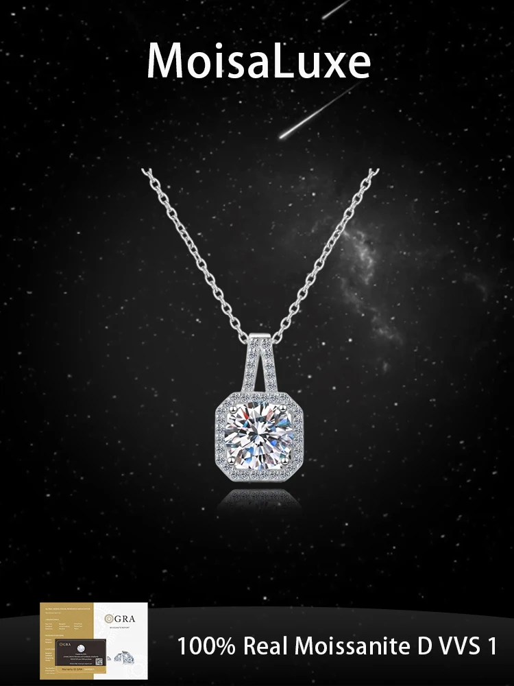 MoisaLuxe Official Store Plata Sterling 925 Silver Moissanite Jewelry Necklace Four Claw Female Clavicle Chain for Women
MoisaLuxe Official Store Plata Sterling 925 Silver Moissanite Jewelry Necklace Four Claw Female Clavicle Chain for Women