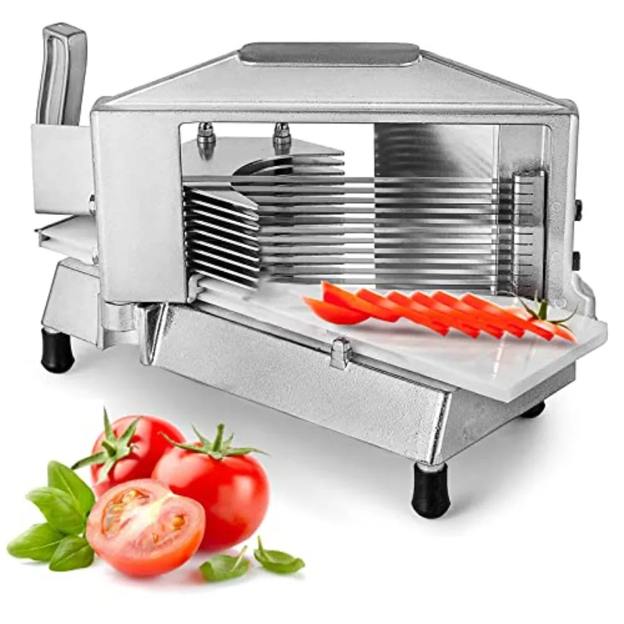 VEVOR Commercial Tomato Slicer 1/4" Heavy Duty Cutter with Built-in Cutting Board for Restaurant or Home Use
VEVOR Commercial Tomato Slicer 1/4" Heavy Duty Cutter with Built-in Cutting Board for Restaurant or Home Use