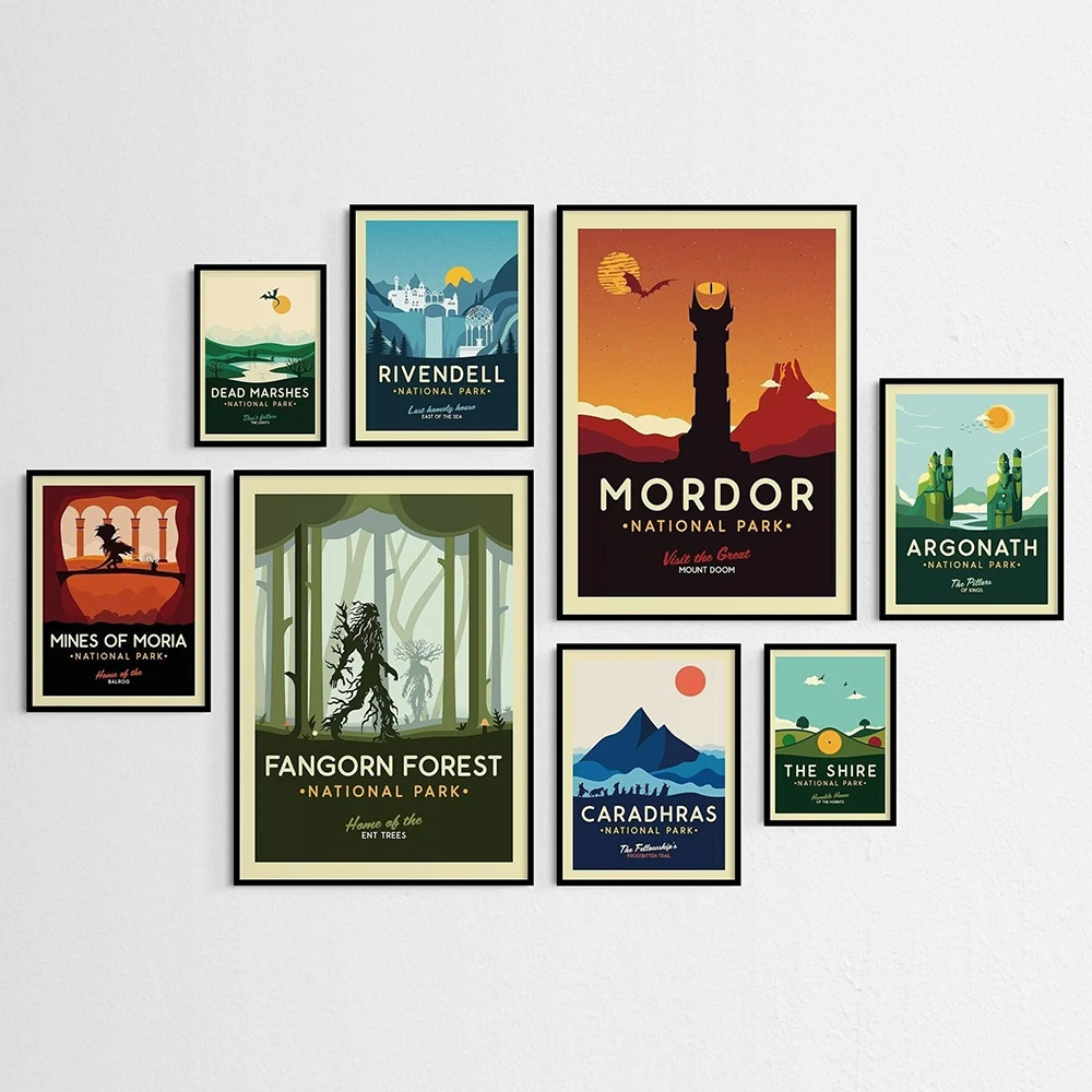 Lord of The Rings Posters Middle Earth Travel National Park Art Movie Prints Canvas Painting Vintage Wall Pictures Home Decor
Lord of The Rings Posters Middle Earth Travel National Park Art Movie Prints Canvas Painting Vintage Wall Pictures Home Decor