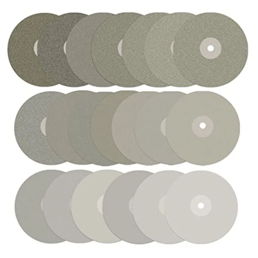 19PCS Diamond Flat Lap Wheel Disc 8" x 1/2" Arbor Hole Abrasive Grit 50 60 80 100 120 150 180 240 260 320 400 600 800 1000 1200
19PCS Diamond Flat Lap Wheel Disc 8" x 1/2" Arbor Hole Abrasive Grit 50 60 80 100 120 150 180 240 260 320 400 600 800 1000 1200