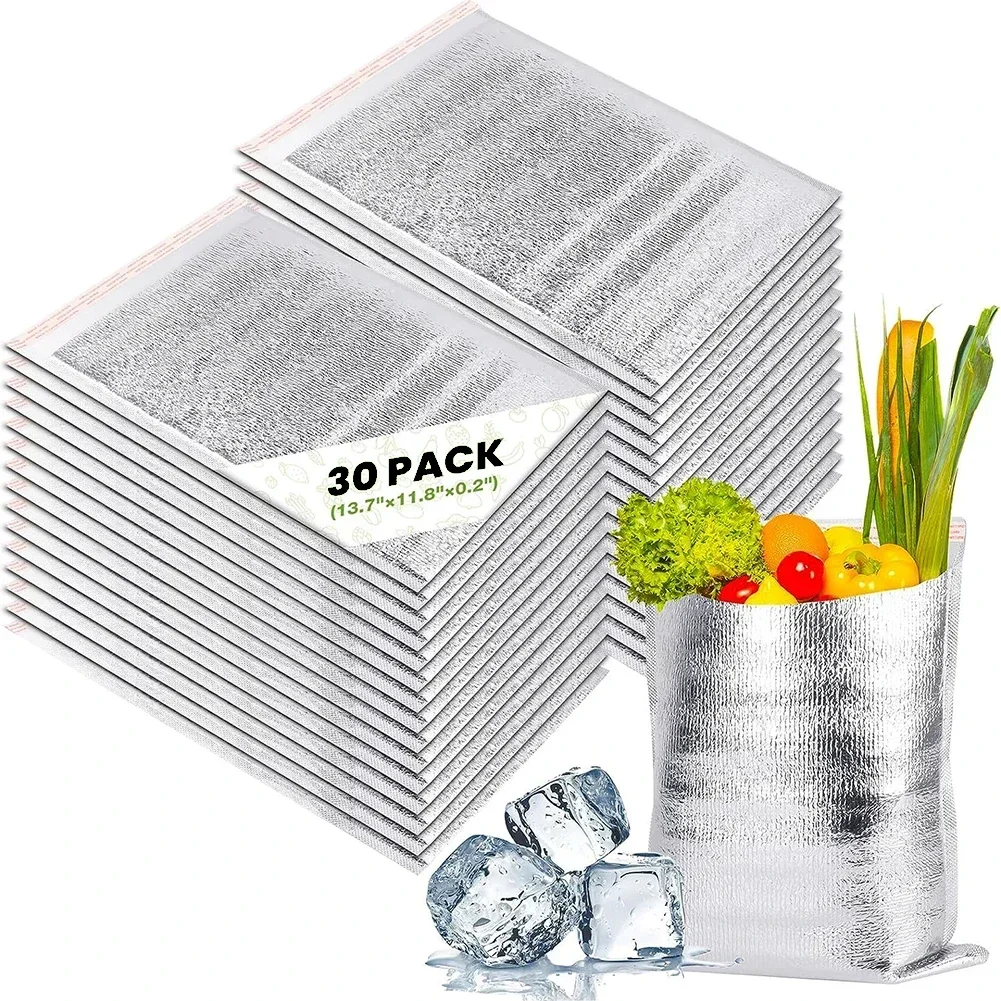 30 Pcs Reusable Insulation Bags Self-seal Thermal Box Liners Metalized Box Liner Fresh-keeping Bag Thick Aluminum
30 Pcs Reusable Insulation Bags Self-seal Thermal Box Liners Metalized Box Liner Fresh-keeping Bag Thick Aluminum