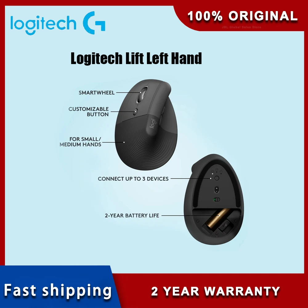 Беспроводная Bluetooth-мышь Logitech Lift для левой руки, бесшумная мышь, двухрежимная компьютерная офисная мышь Mac с несколькими устройствами, эргономичная серия
Беспроводная Bluetooth-мышь Logitech Lift для левой руки, бесшумная мышь, двухрежимная компьютерная офисная мышь Mac с несколькими устройствами, эргономичная серия
