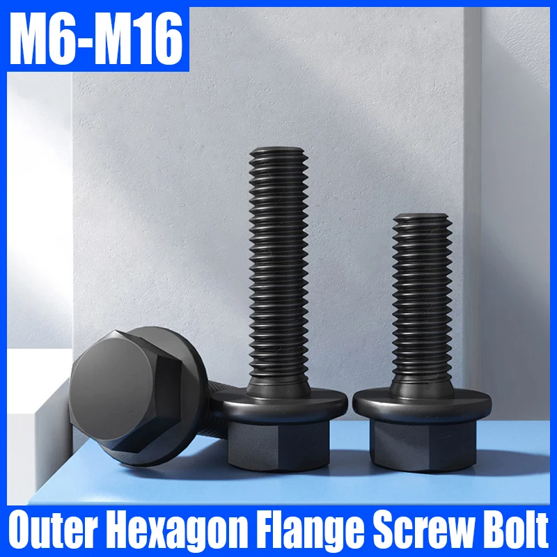 1PCS M6 M8 M10 M12 M14 M16 Grade 10.9 Black Carbon Steel Outer Hexagon Flange Bolt Hex Flange Cap Screw Bolt Fastener
1PCS M6 M8 M10 M12 M14 M16 Grade 10.9 Black Carbon Steel Outer Hexagon Flange Bolt Hex Flange Cap Screw Bolt Fastener