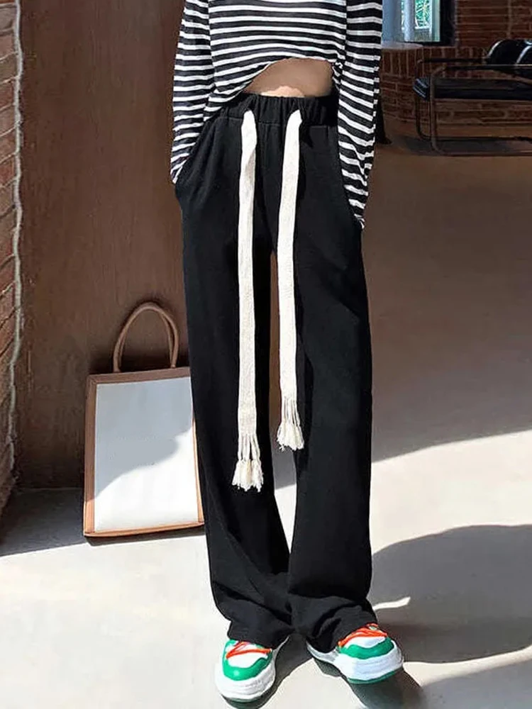 Lace Up Streetwear Women Sweatpants High Waist Loose Harajuku Y2k Black Wide Leg Pants Fall Vintage Oversize Bf Sport Trousers
Lace Up Streetwear Women Sweatpants High Waist Loose Harajuku Y2k Black Wide Leg Pants Fall Vintage Oversize Bf Sport Trousers