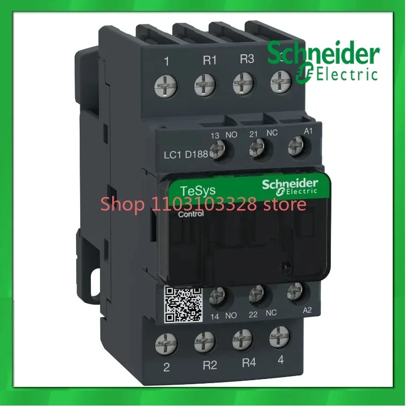 Schneider 4P 32A AC contactor LC1D188 AC/DC 24V 48V 110V 220V auxiliary contact: 1NO+1NC main contact: 2NO+2NC
Schneider 4P 32A AC contactor LC1D188 AC/DC 24V 48V 110V 220V auxiliary contact: 1NO+1NC main contact: 2NO+2NC