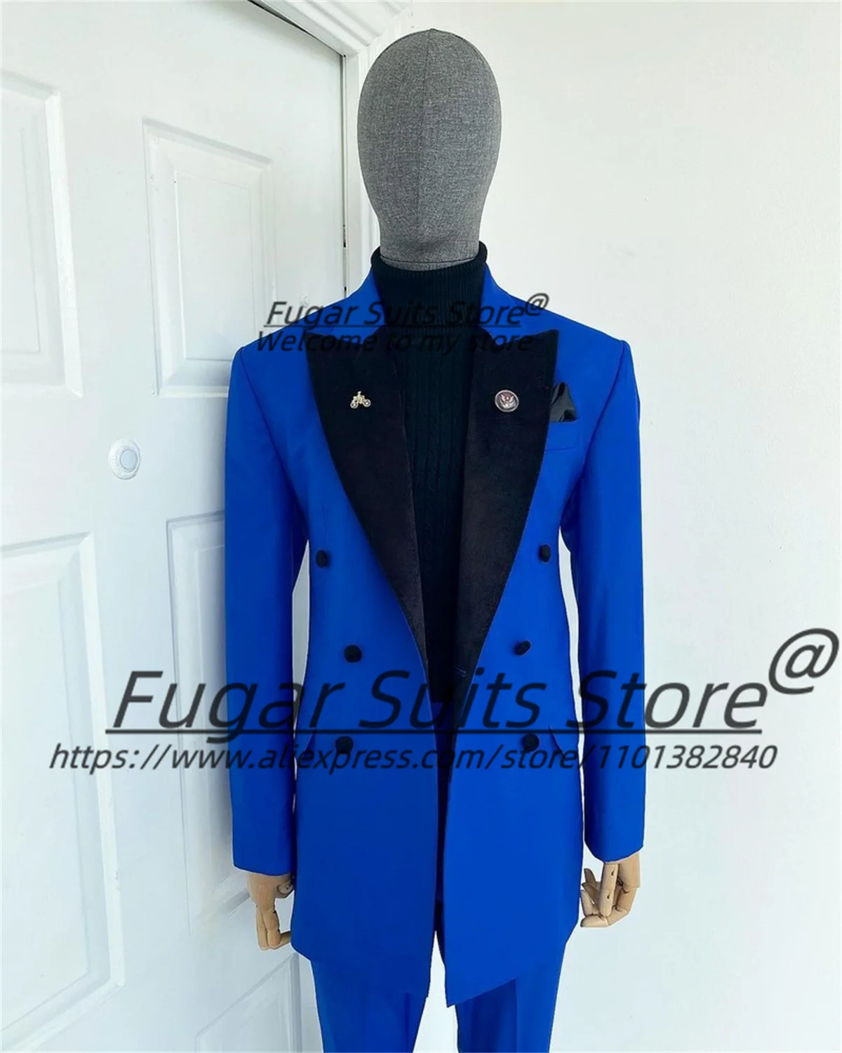 Luxuly Royal blue Long Men Suits Slim Fit Double Breasted Groom Wedding Tuxedos 2 Pieces Sets Elegant Male Blazers Ropa Hombre
Luxuly Royal blue Long Men Suits Slim Fit Double Breasted Groom Wedding Tuxedos 2 Pieces Sets Elegant Male Blazers Ropa Hombre